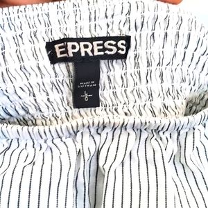 Pinstripe off shoulder top